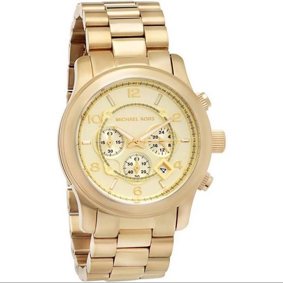 Michael Kors Accessories - Gold Michael Kors Runway Chronograph Watch MK8077